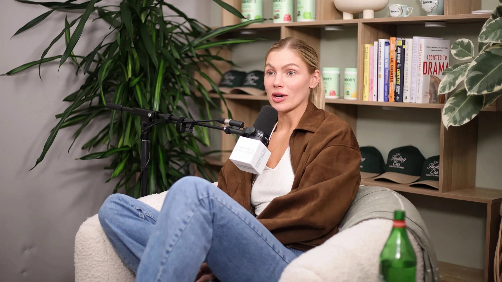 A podcast conversation with Mari Llewellyn in a bright office.